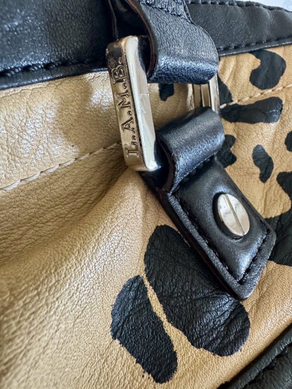 L.A.M.B. by Gwen Stefani Large LEATHER Snow Leopard handbag - Picture 4 of 9